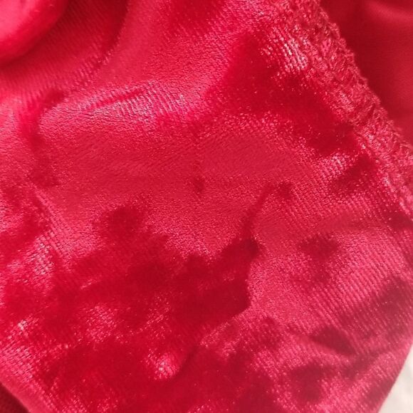 ❤ Melissa Paige red sheer polka dot & velvet top - Picture 7 of 8